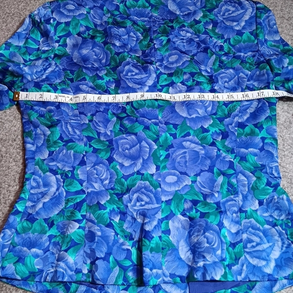 Adrianna Papell Blazer Women's Small 100% Silk Glass Stained Flowers Artsy - Picture 10 of 12